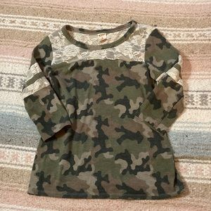 Camo and lace tunic